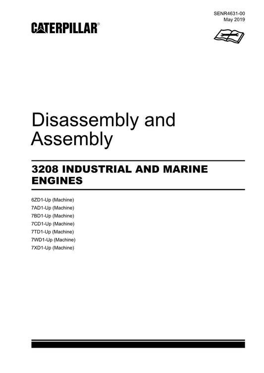 Caterpillar 3208 INDUSTRIAL MARINE Engine Disassembly Assembly Service Manual