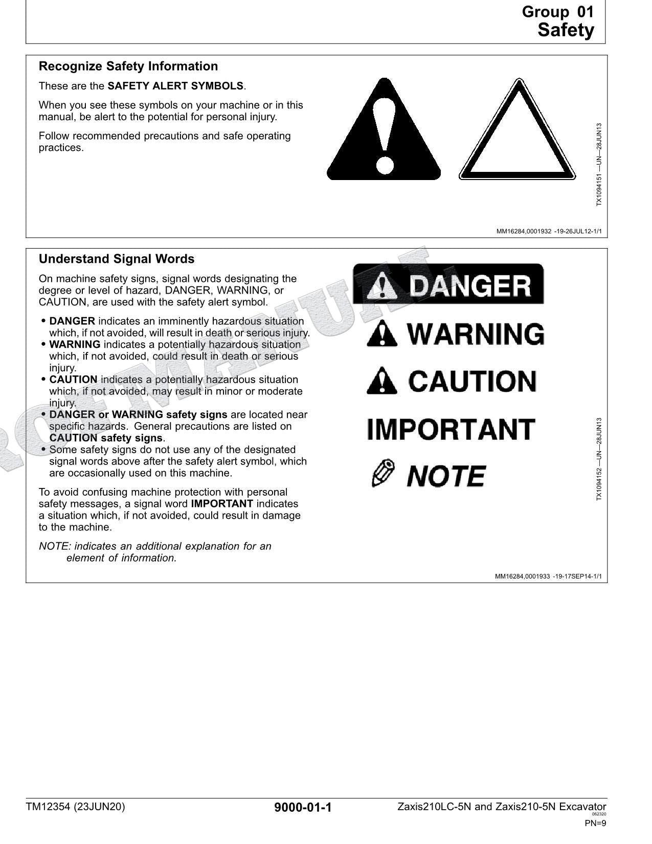 HITACHI ZX 210LC-5N 210-5N Excavator Operation Test Service manual