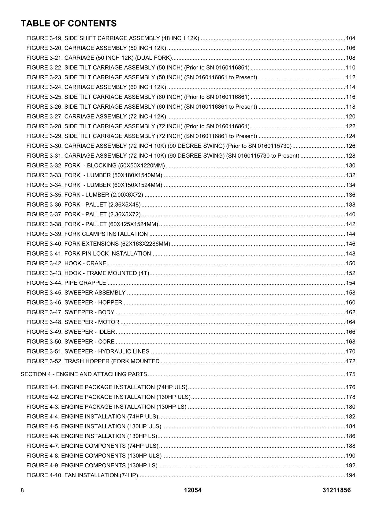 SKYTRAK 12054 Telehandler Parts Catalog Manual 31211856