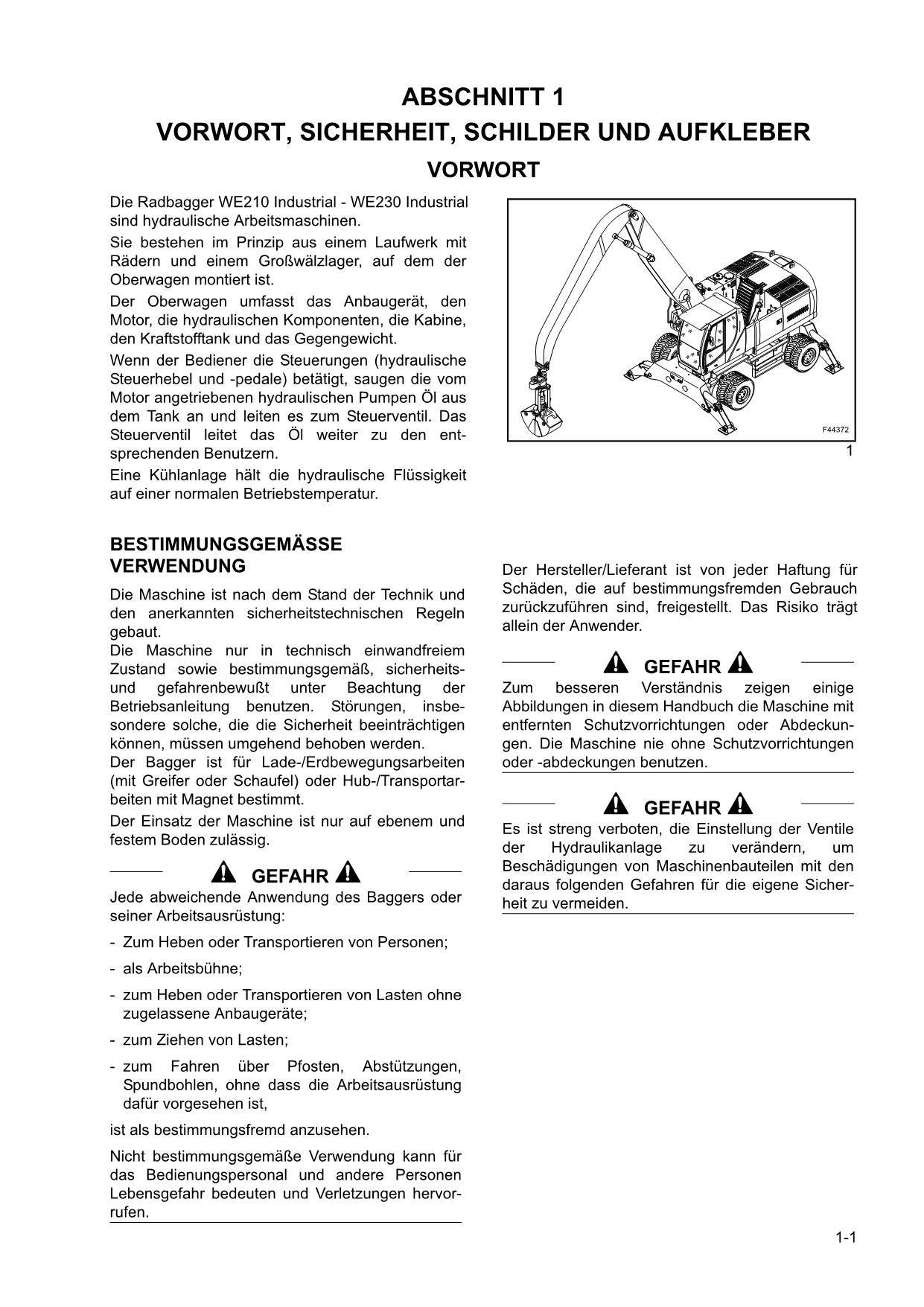 New Holland WE210 WE230 Bagger Manuel d'instructions