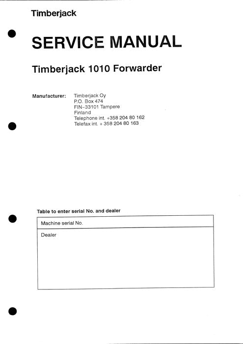 JOHN DEERE 1010 FORWARDER SERVICE-REPARATURHANDBUCH sn 10101657-