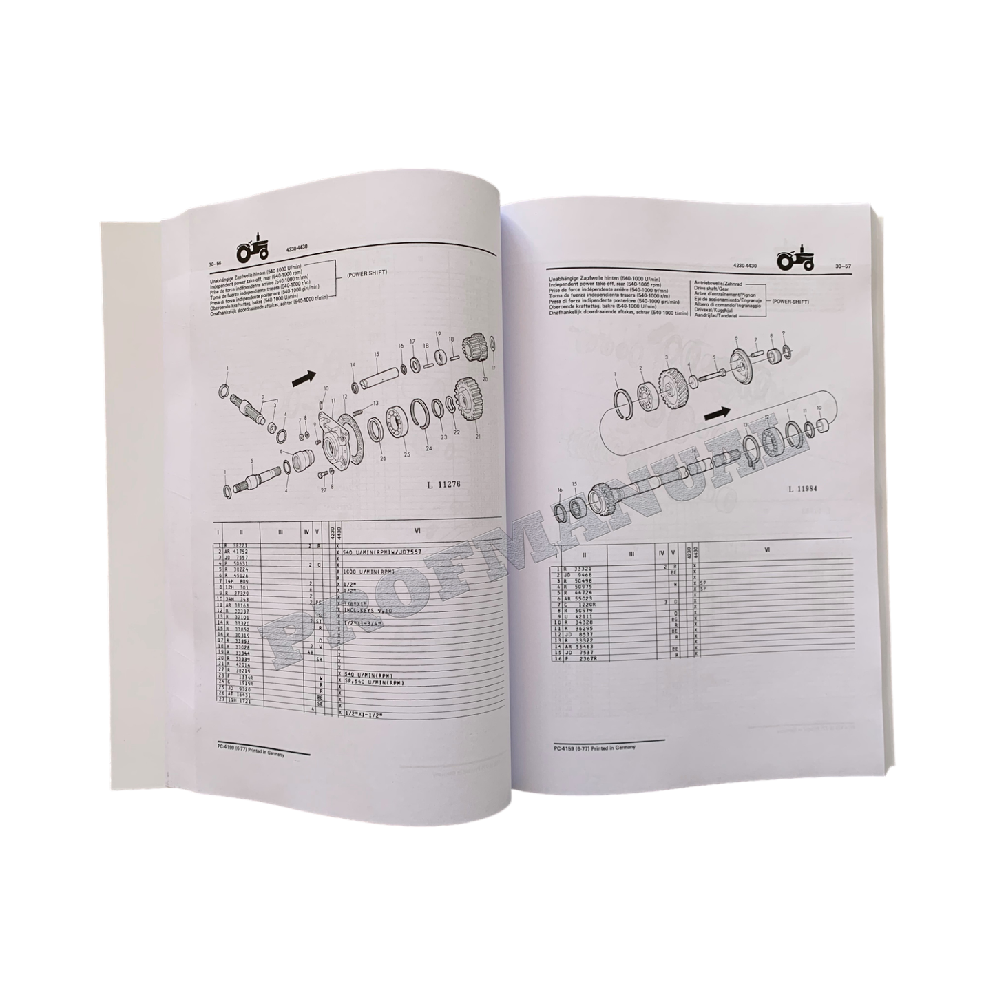 MANUEL DU CATALOGUE DES PIÈCES DE RECHANGE POUR TRACTEUR JOHN DEERE 4230 4430