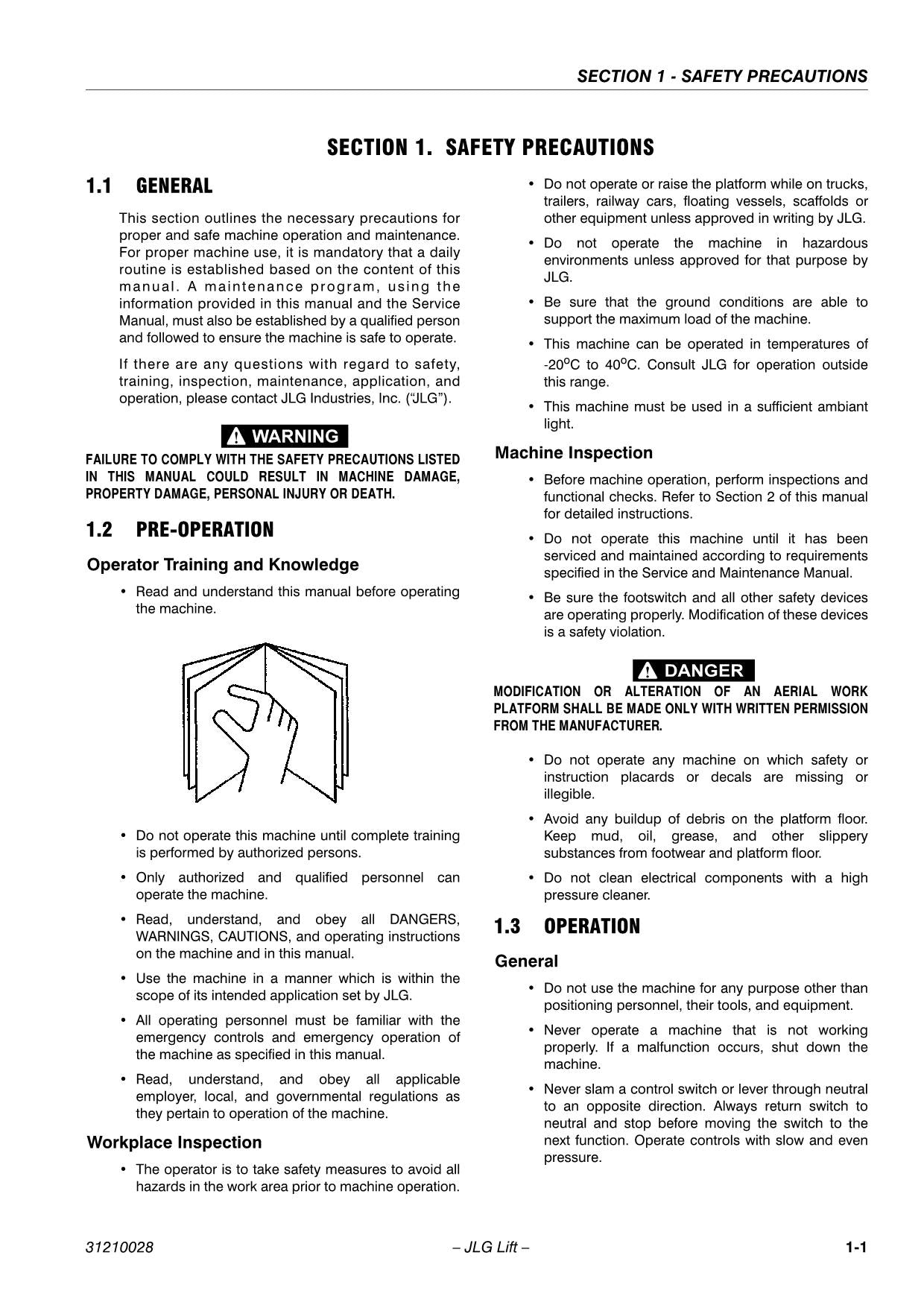 TOUCAN 1210 1310 Vertical Lift Maintenance Operation Operators Manual