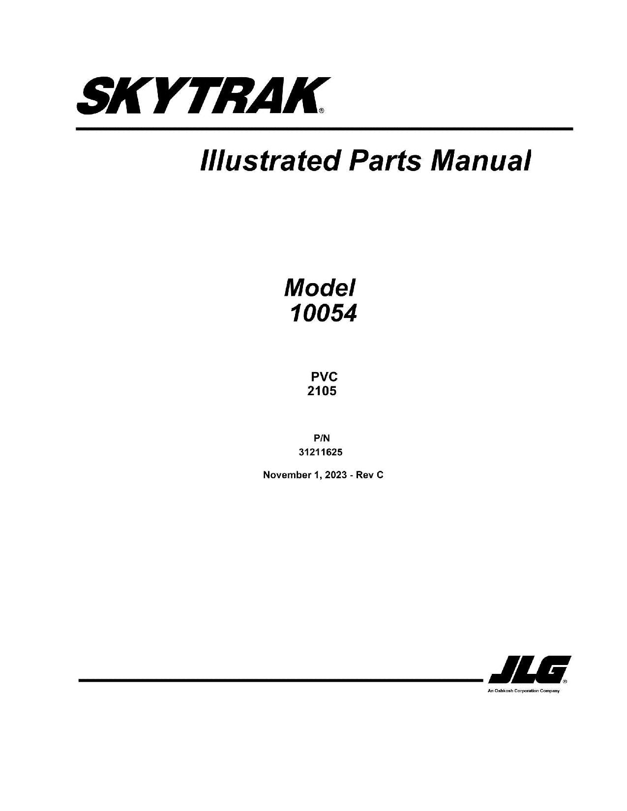 SKYTRAK 10054 Telehandler Parts Catalog Manual 31211625