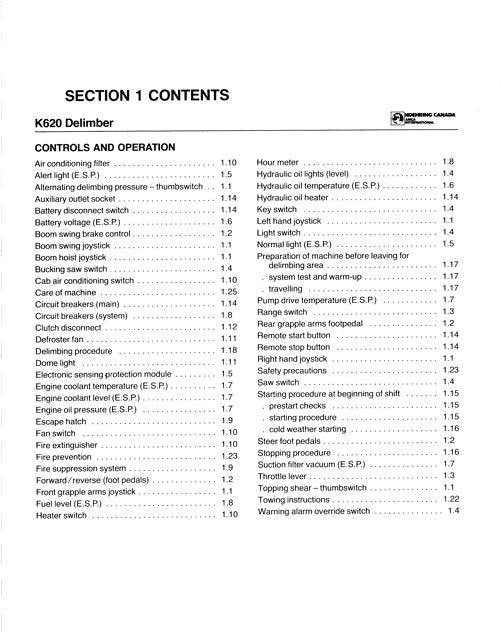 JOHN DEERE K620 DELIMBER SERVICE REPAIR MANUAL