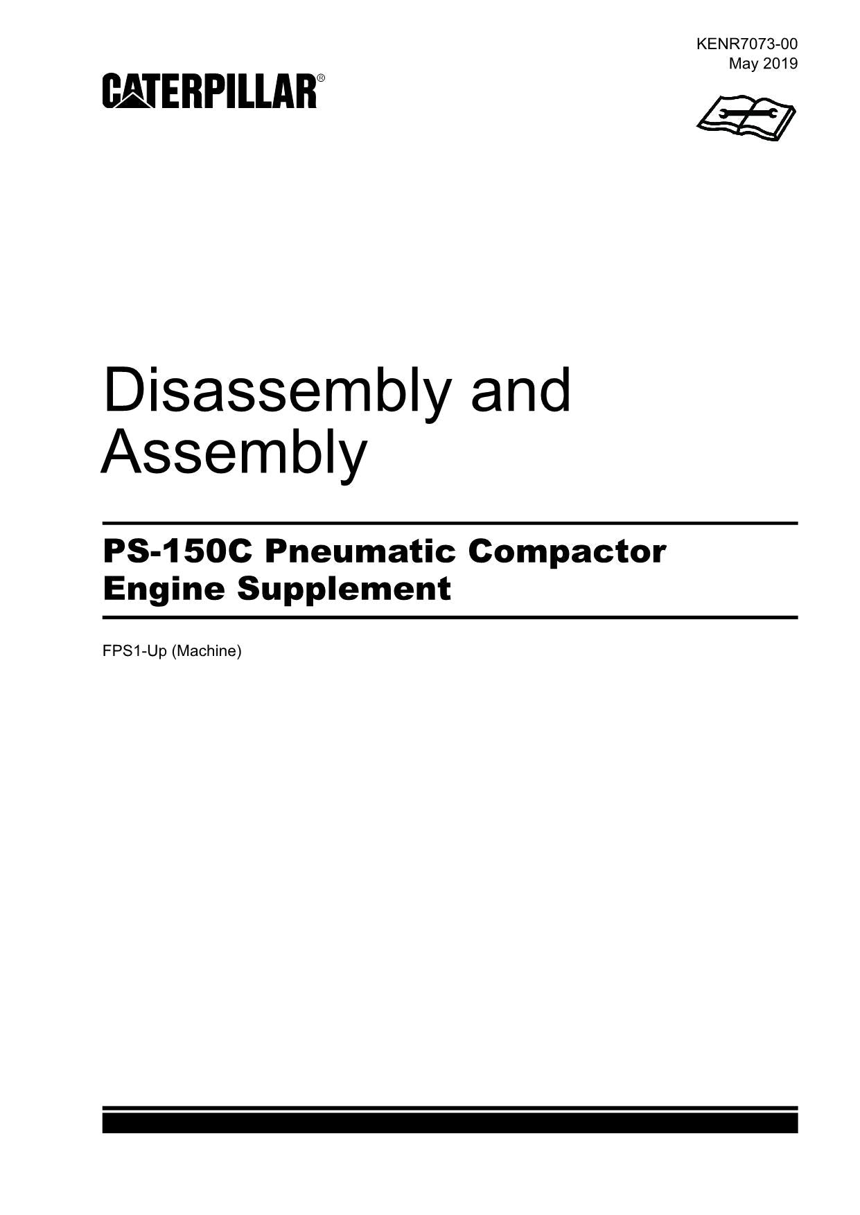 Caterpillar PS-150C Compactor Engine Supplement Disassembly Assem Service Manual