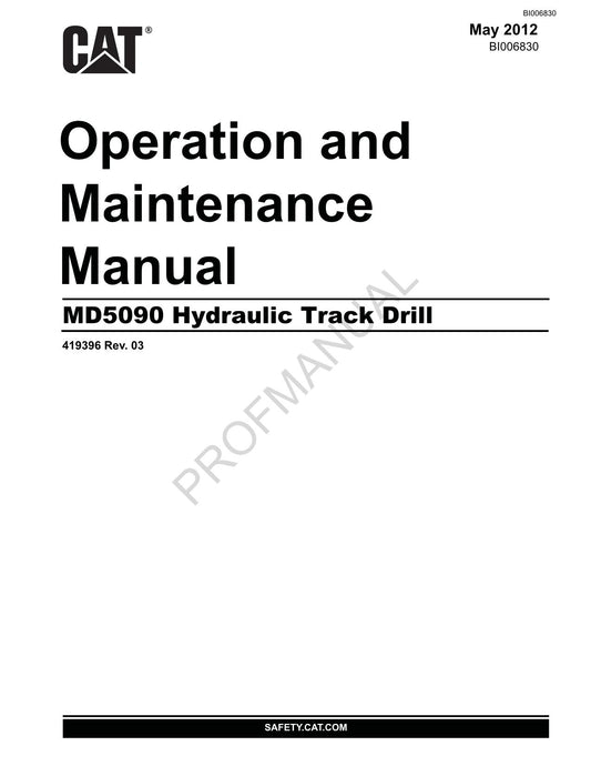 Caterpillar Cat MD5090 Hydraulischer Kettenbohrer BEDIENUNGS- UND WARTUNGSHANDBUCH