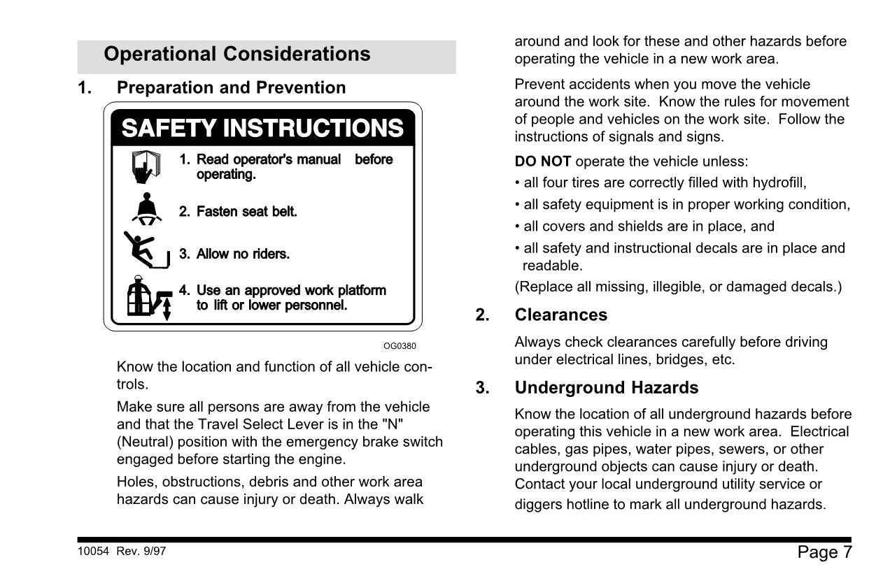 SKYTRAK 10054 Telehandler Maintenance Operation Operators Manual 8990206