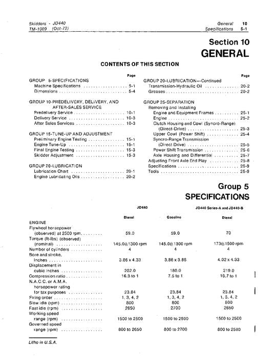 JOHN DEERE 440 440A 440B SKIDDER SERVICE-REPARATURHANDBUCH