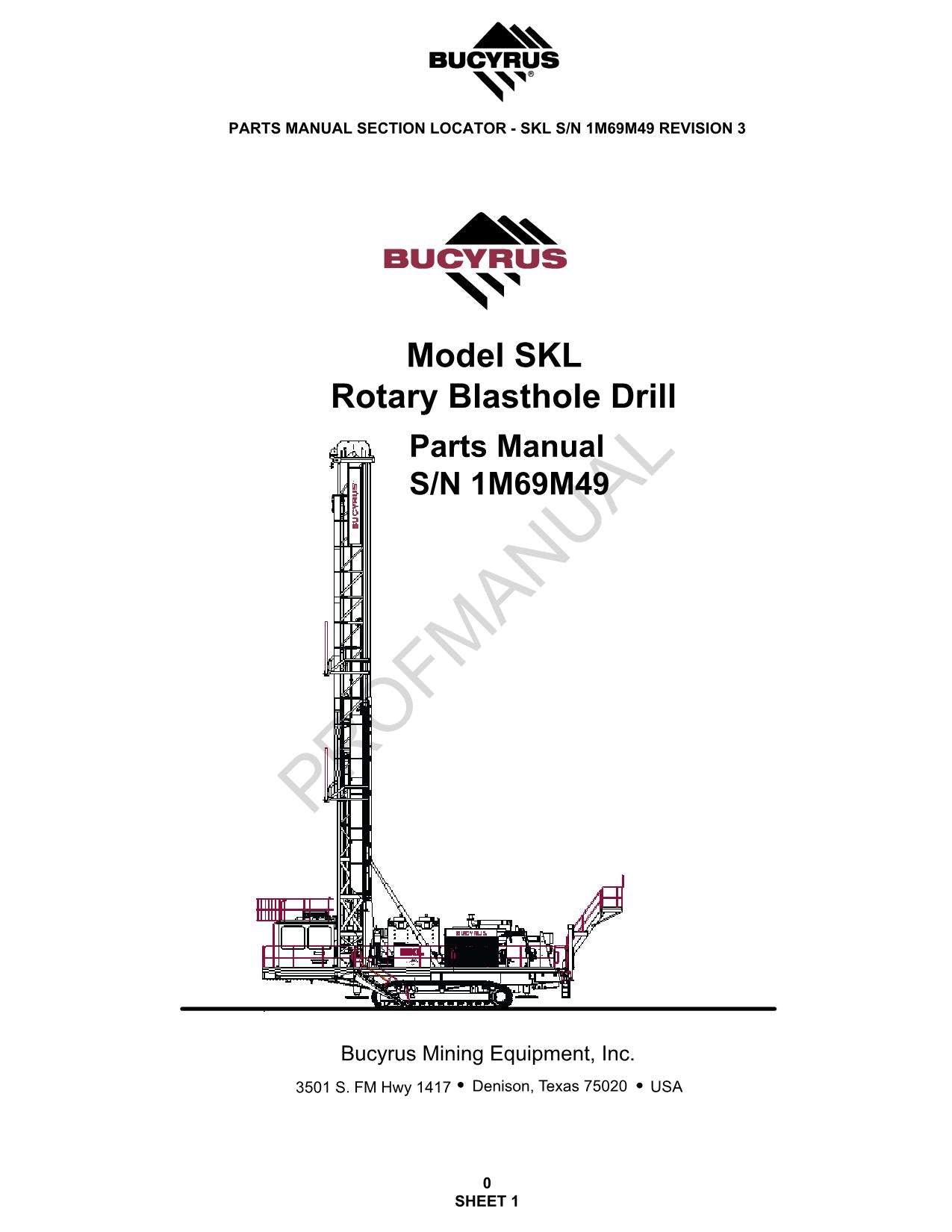 Caterpillar Cat Modell SKL Rotary Blasthole Drill Teilekatalog Handbuch