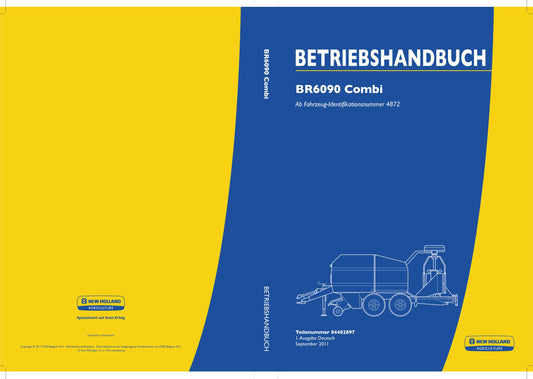 New Holland BR6090 COMBI Rundballenpresse Manuel d'instructions