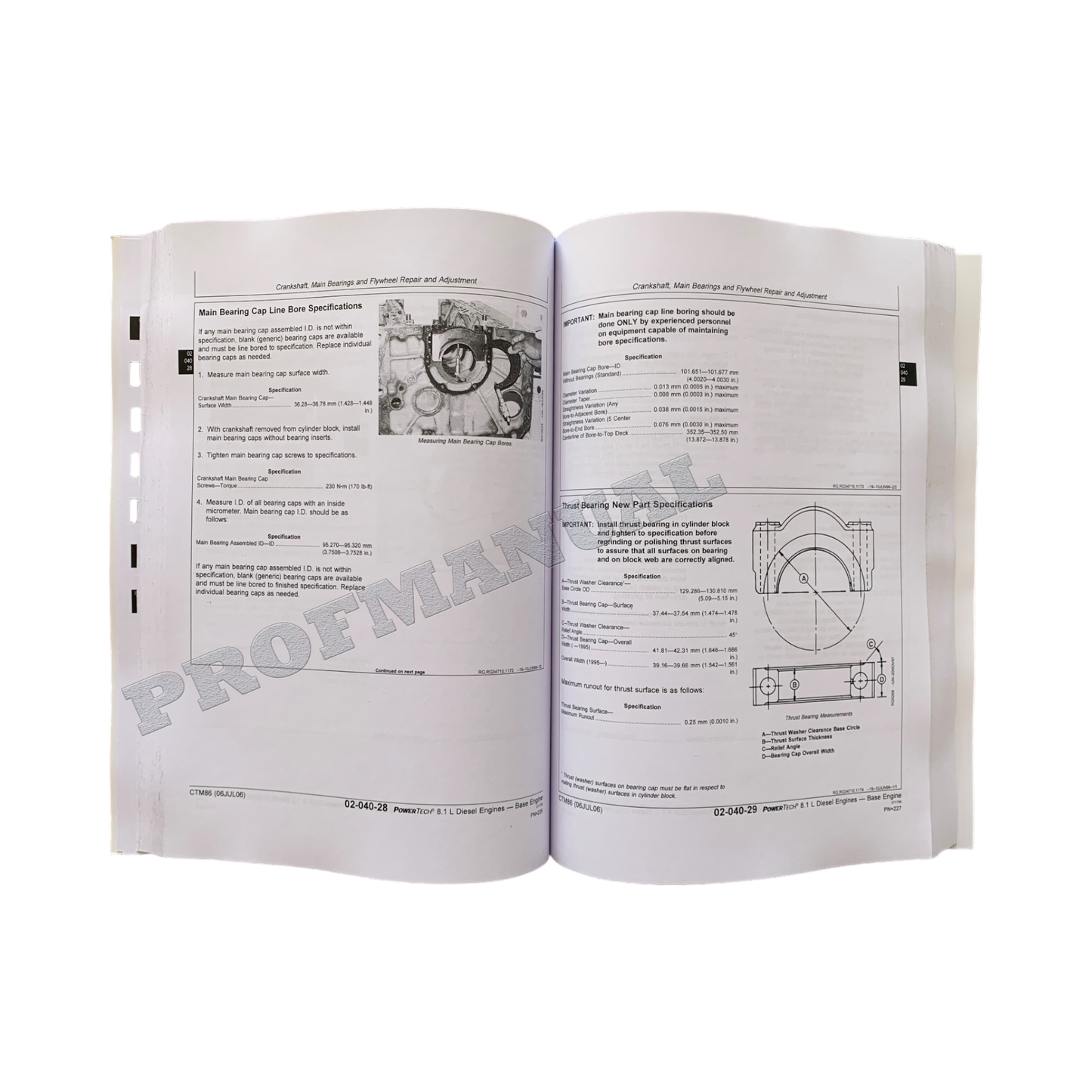 John Deere PowerTech TM 8.1 L 6081 Motor Basismotor Wartungshandbuch CTM86