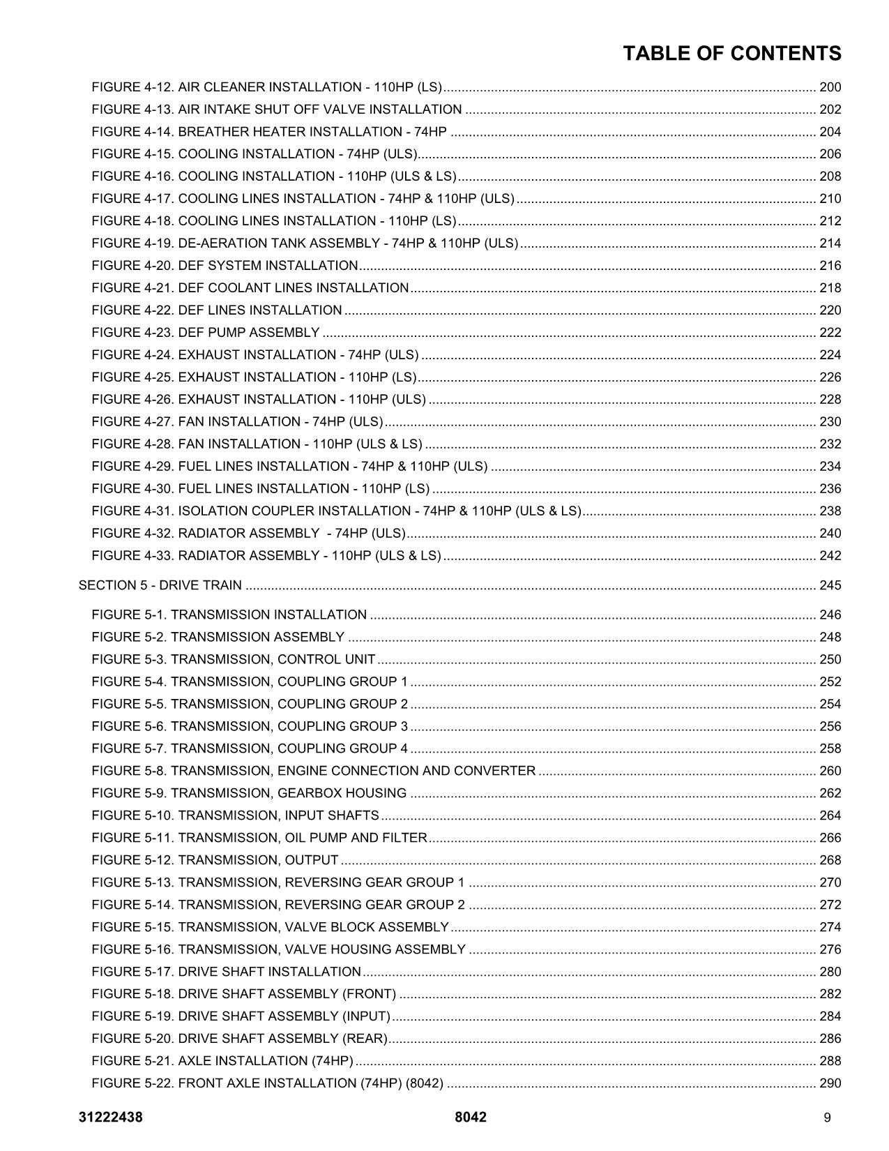 SKYTRAK 8042 Telehandler Parts Catalog Manual 31222438