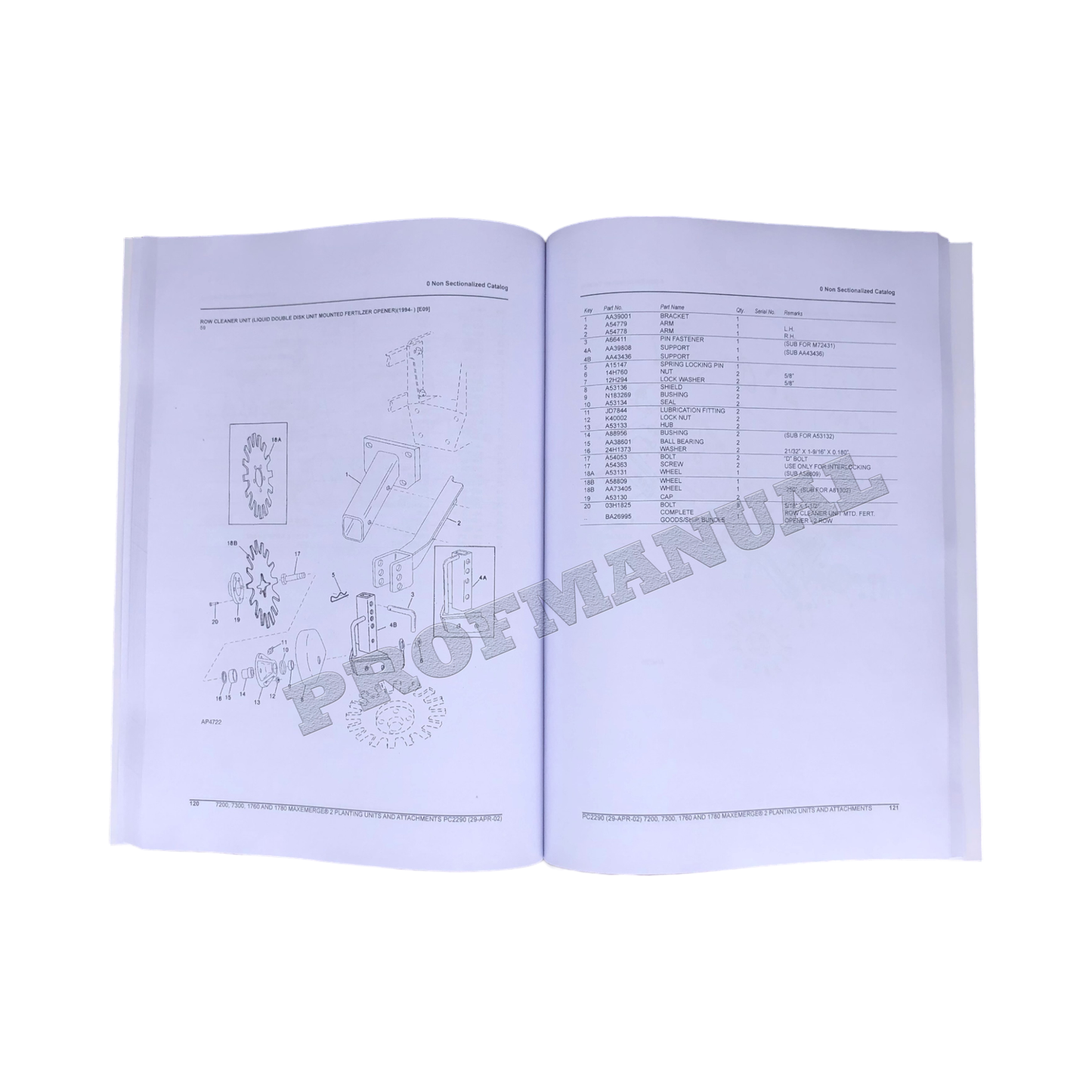 JOHN DEERE 7200 7300 7240 7340 1780 Pflanzmaschine Teilekatalog Handbuch