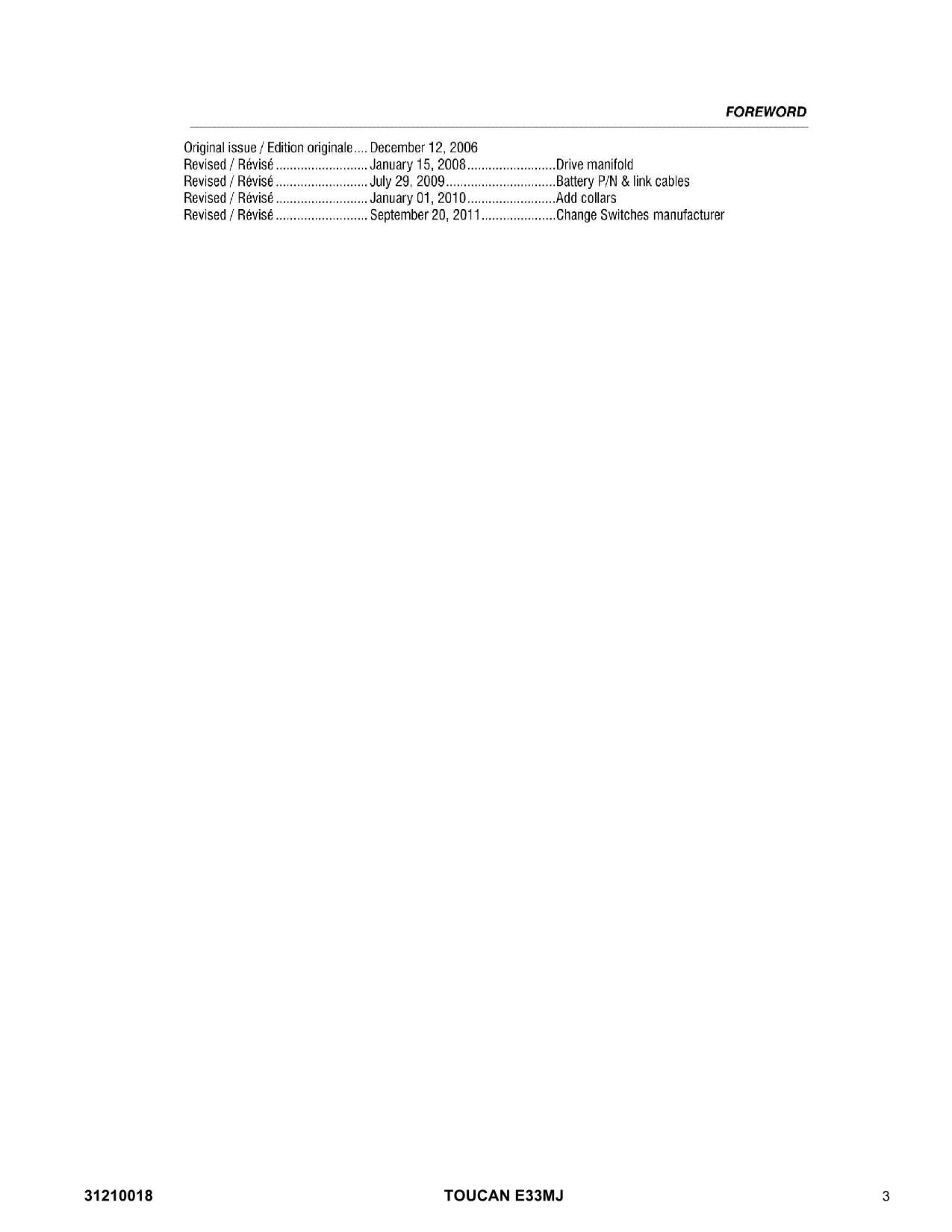 TOUCAN E33MJ Vertical Lift Parts Catalog Manual Multi language