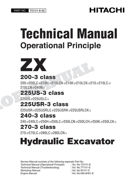 HITACHI ZX270-3 Excavator Service manual Operational principle