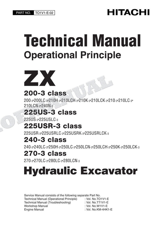 HITACHI ZX225USR-3 ZX240-3 Excavator Service manual Operat principle