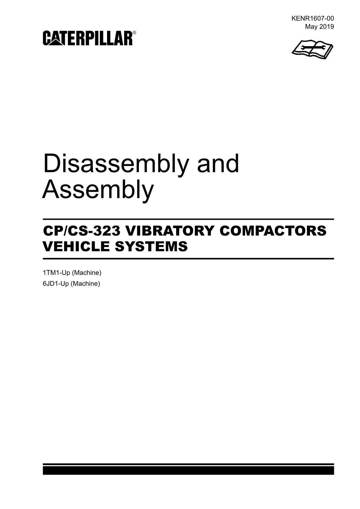 Caterpillar Cat CP-CS-323 Compactor Disassembly Assembly Service Manual