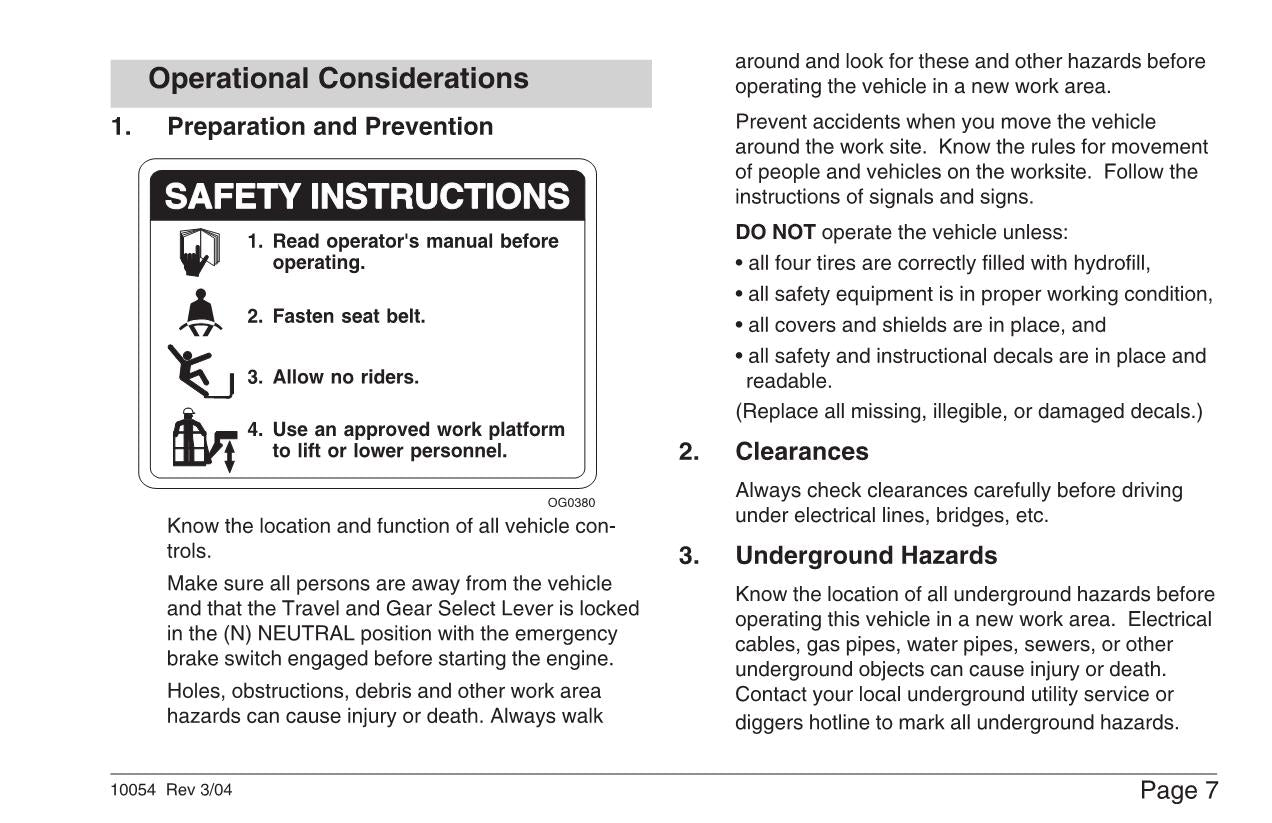 SKYTRAK 10054 Telehandler Maintenance Operation Operators Manual 8990362