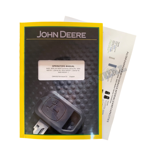 JOHN DEERE 9450 9550 9650 MÄHDRESCHER-BETRIEBSHANDBUCH + !BONUS!