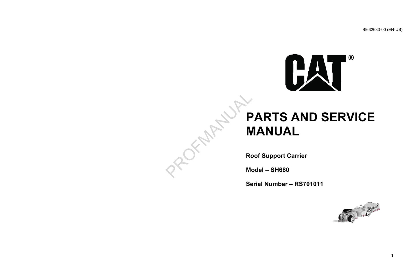 Caterpillar SH680 Carrier Underground Longwall Parts Catalog Manual ser RS701011