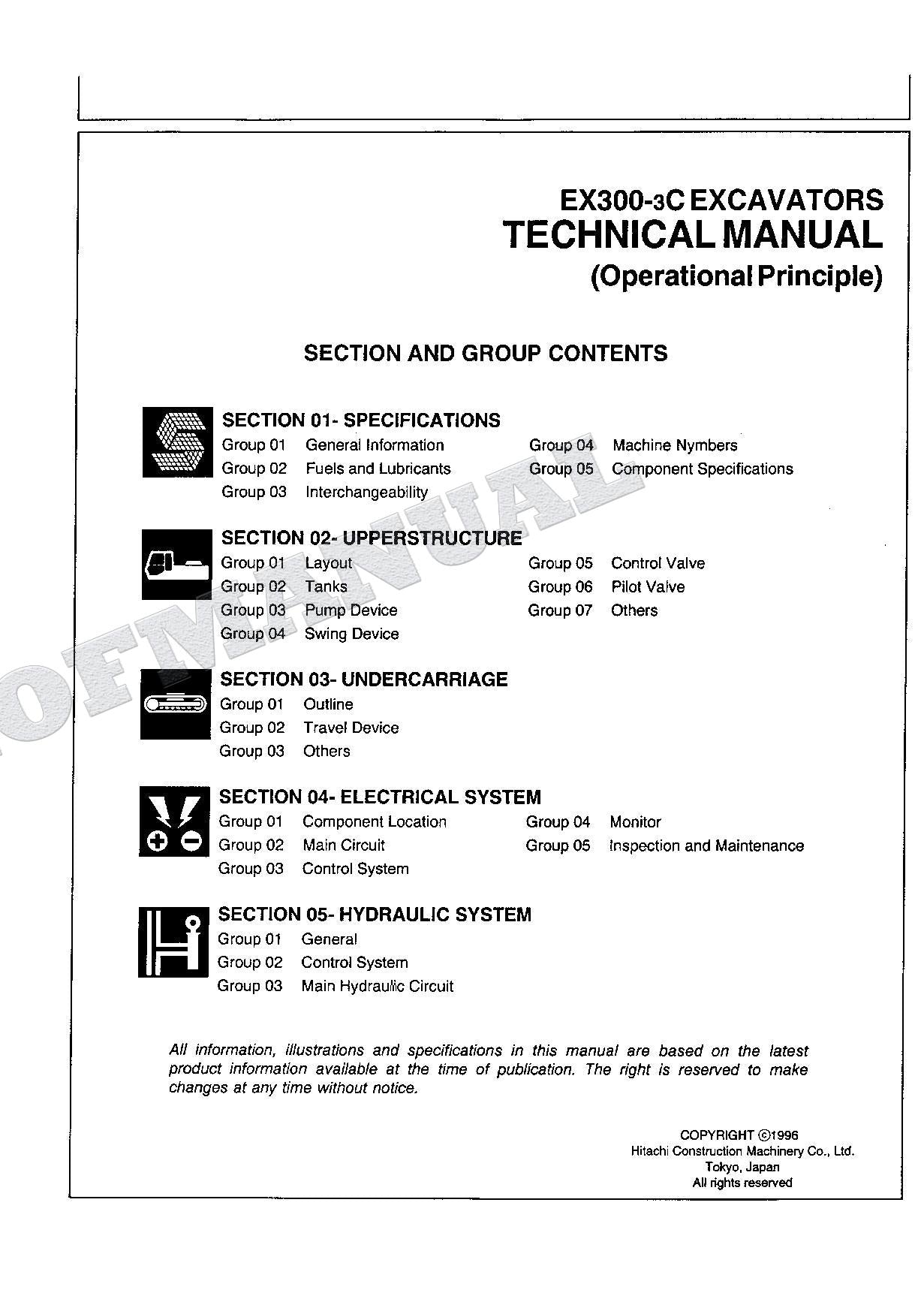 HITACHI EX300-3C EXCAVATOR Service manual Operational Principle