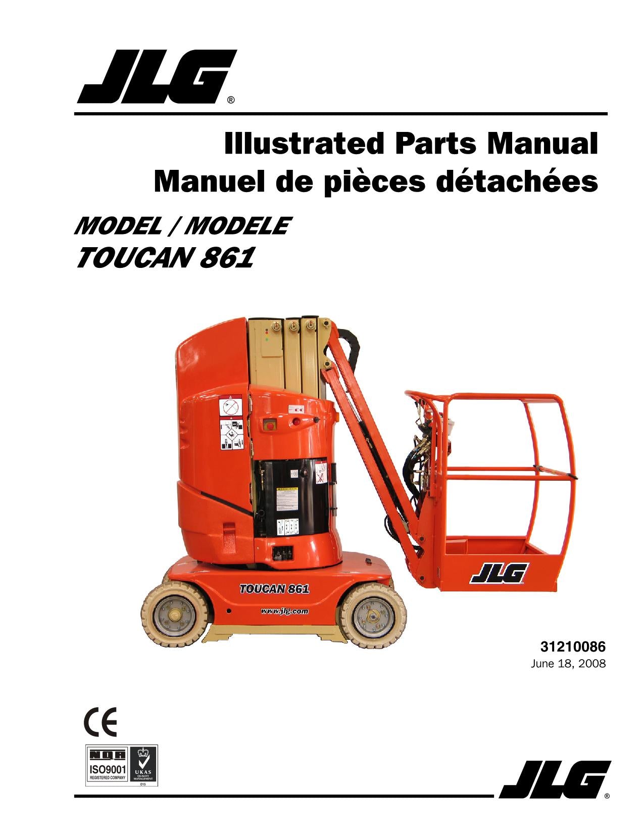 TOUCAN 861 Vertical Lift Parts Catalog Manual Multi languages