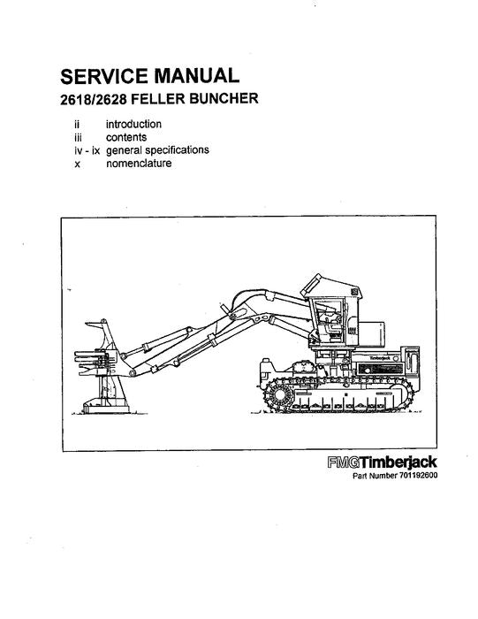 JOHN DEERE 2618 2628 TRACKED FELLER BUNCHER SERVICE MANUAL s-n CI9154-CE9028