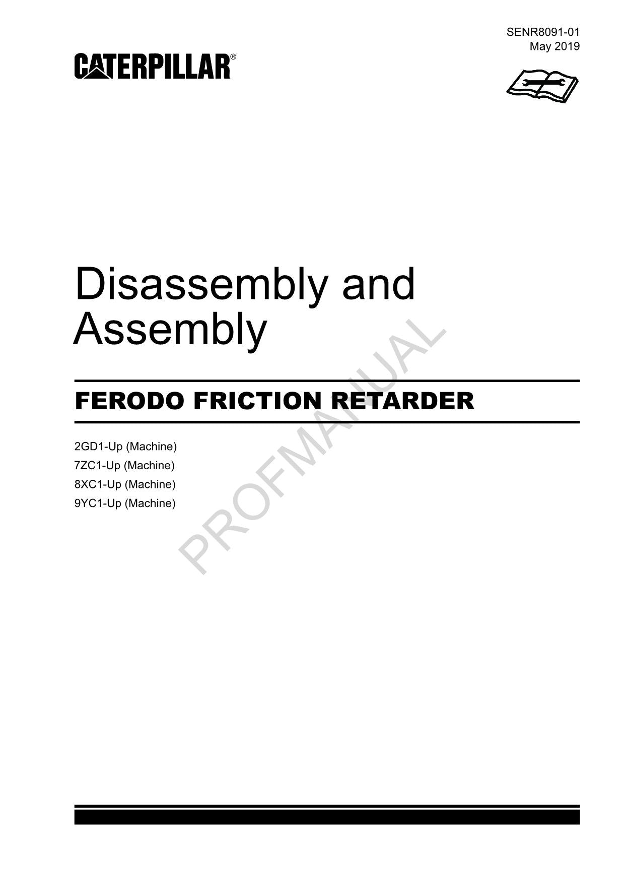 Manuel d'entretien et de démontage du ralentisseur à friction Caterpillar Cat FERODO