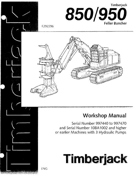 JOHN DEERE 850 950 TRACKED FELLER BUNCHER SERVICE MANUAL 997440-997470 10BA1002