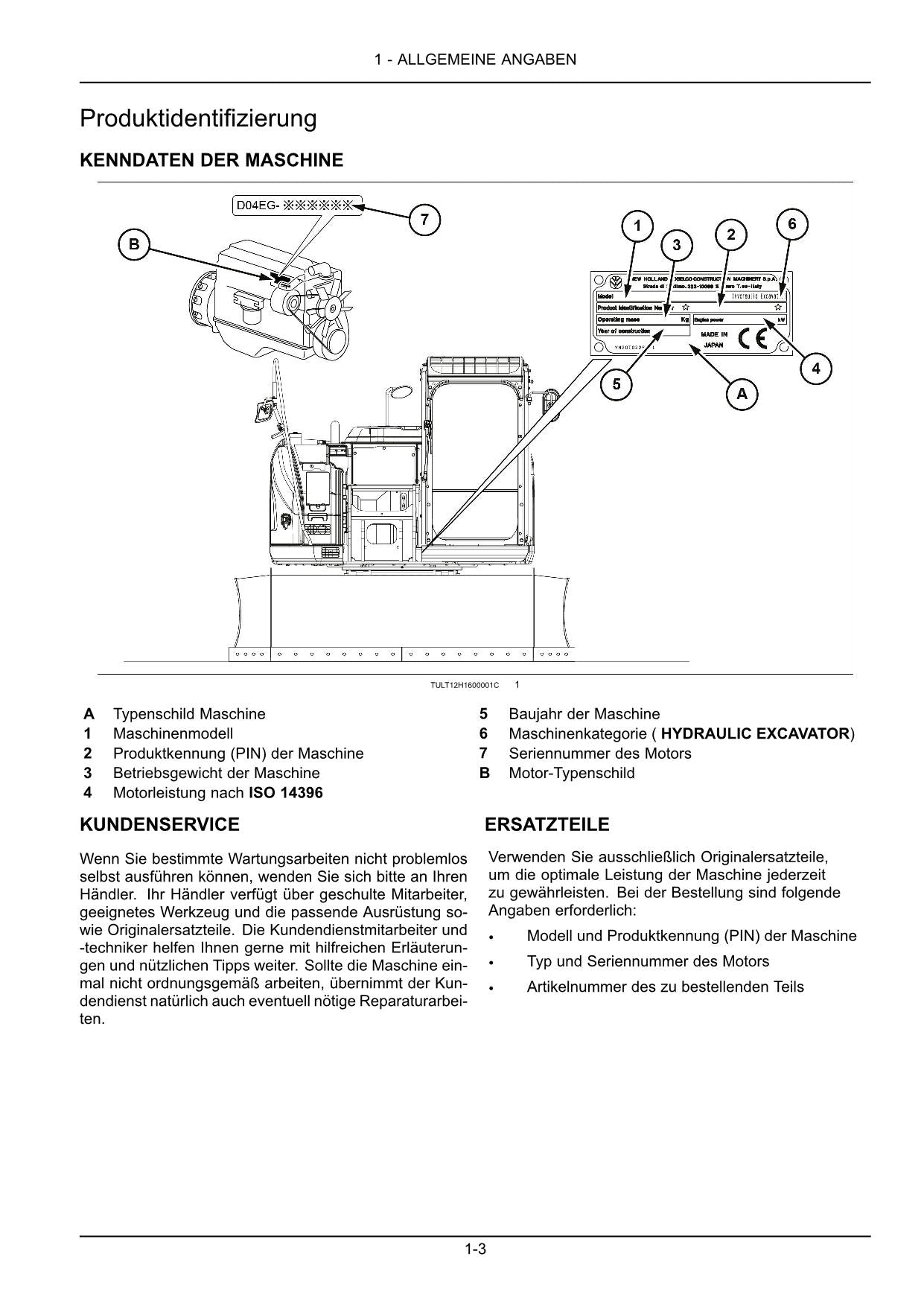 New Holland E160C Bagger Manuel d'instructions