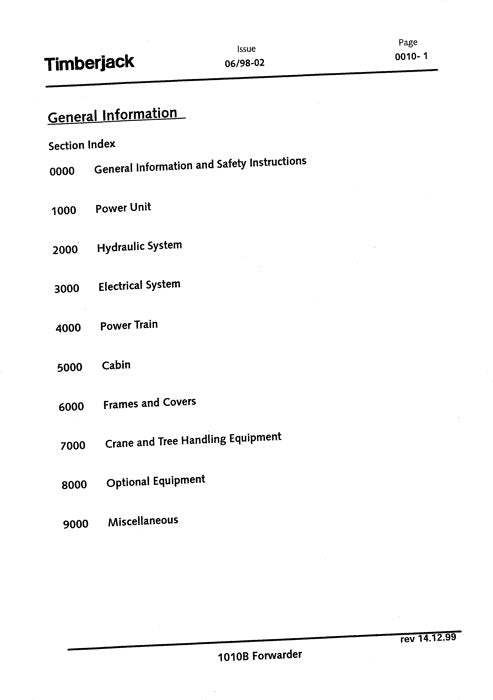 JOHN DEERE 1010B FORWARDER SERVICE REPAIR MANUAL F055172