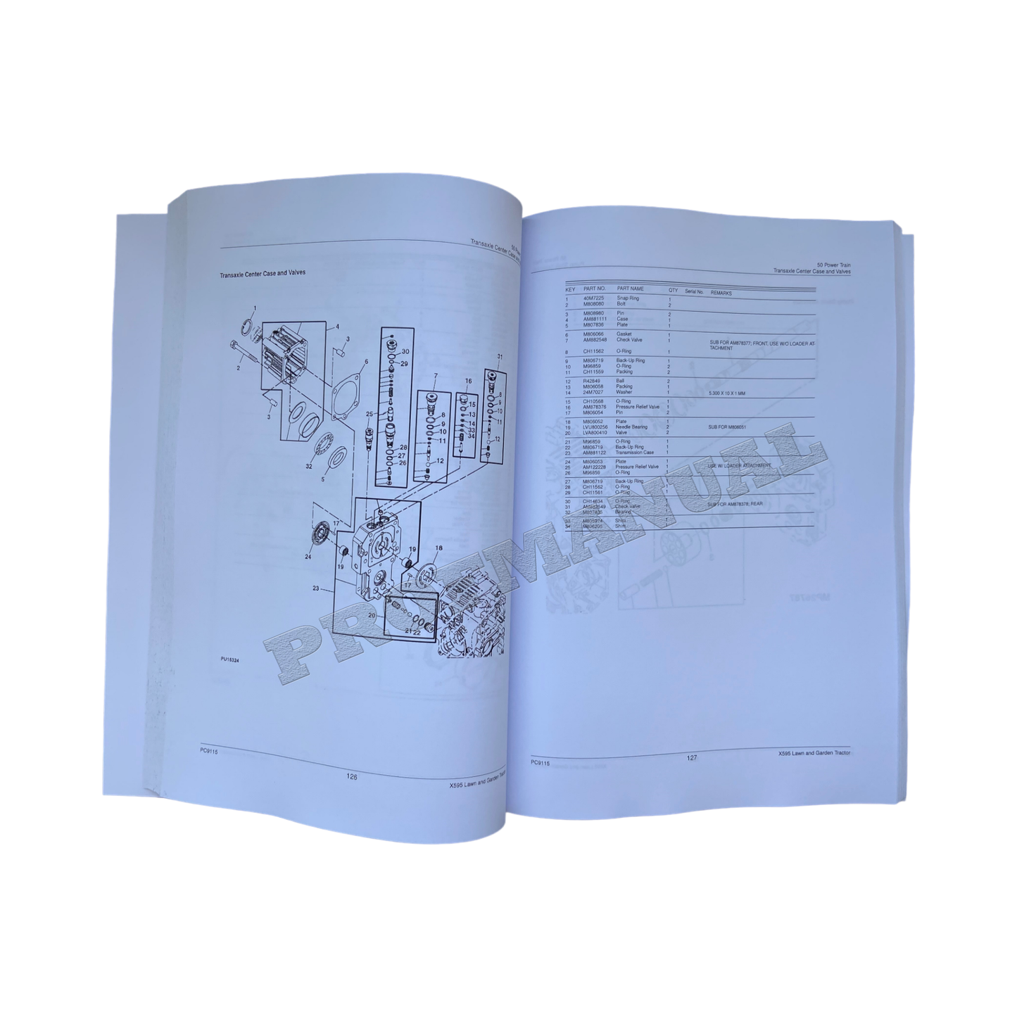 JOHN DEERE X595 TRAKTOR ERSATZTEILKATALOGHANDBUCH 