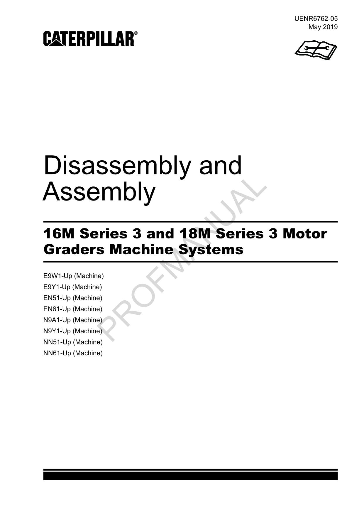 Caterpillar 16M 18M Series 3 Motor GRADER Disassem Assem Service Manual