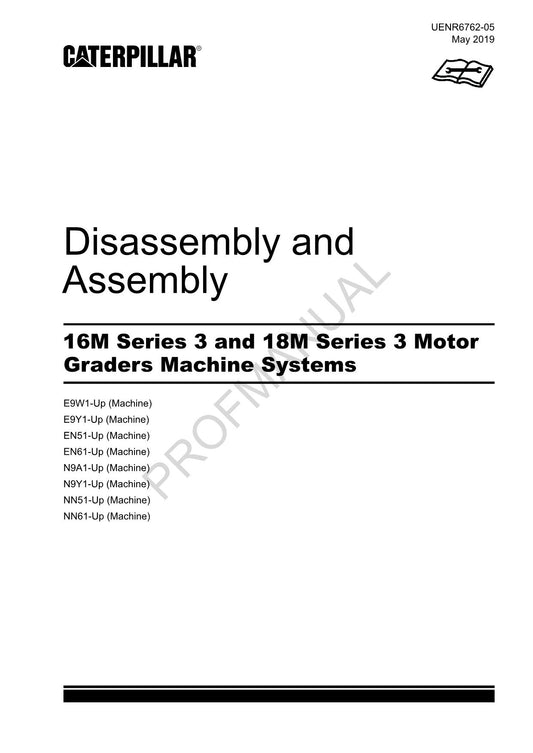 Caterpillar 16M 18M Series 3 Motor GRADER Disassem Assem Service Manual