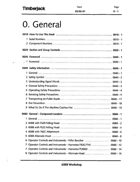 JOHN DEERE 608B TRACKED HARVESTER SERVICE REPAIR MANUAL 005001-005013