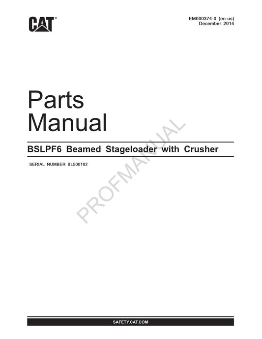 Caterpillar Beamed Stageloader Crusher Untertage-Strebbau Teilekatalog Handbuch