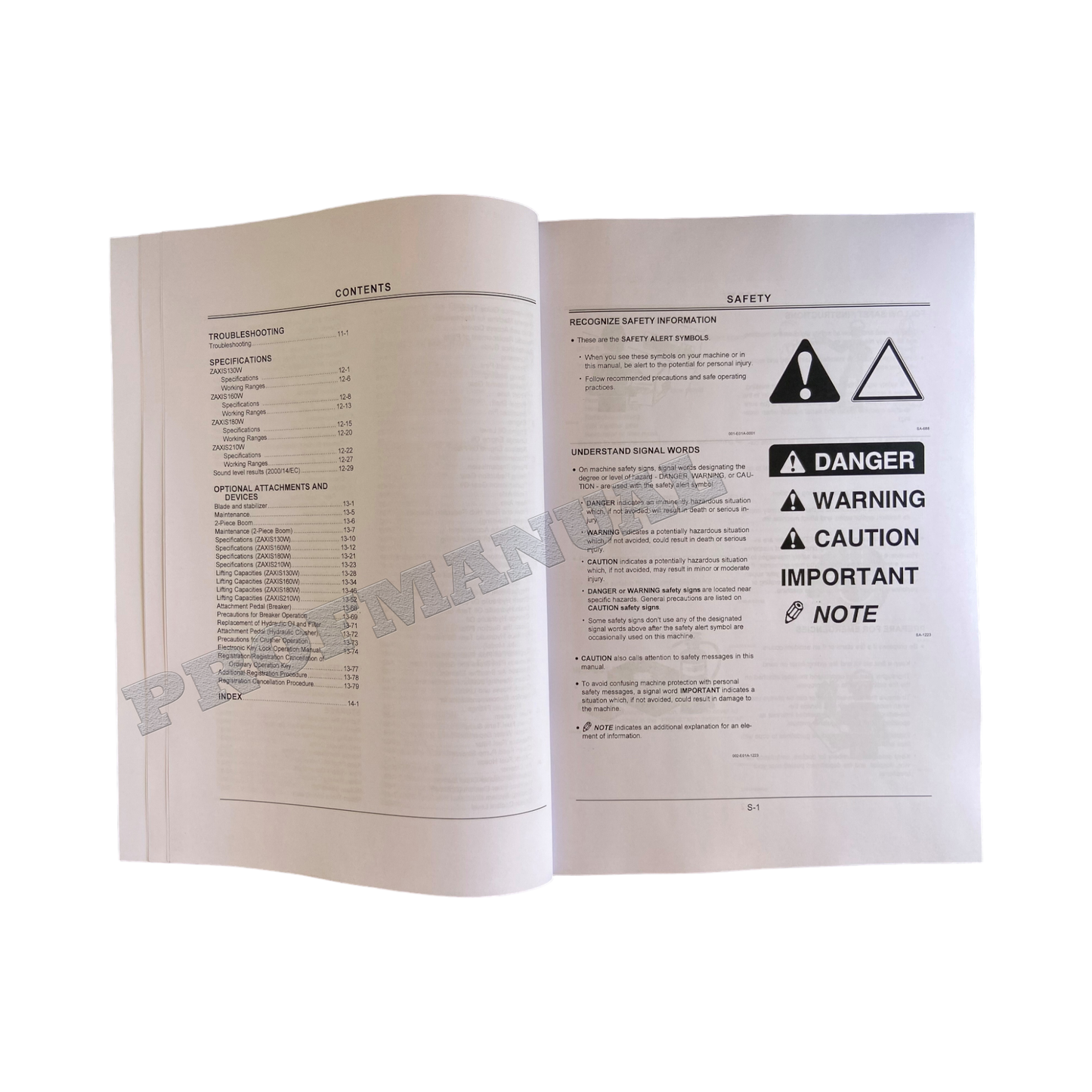 HITACHI ZAXIS ZX 130W 160W 180W 210W EXCAVATOR OPERATORS MANUAL #2