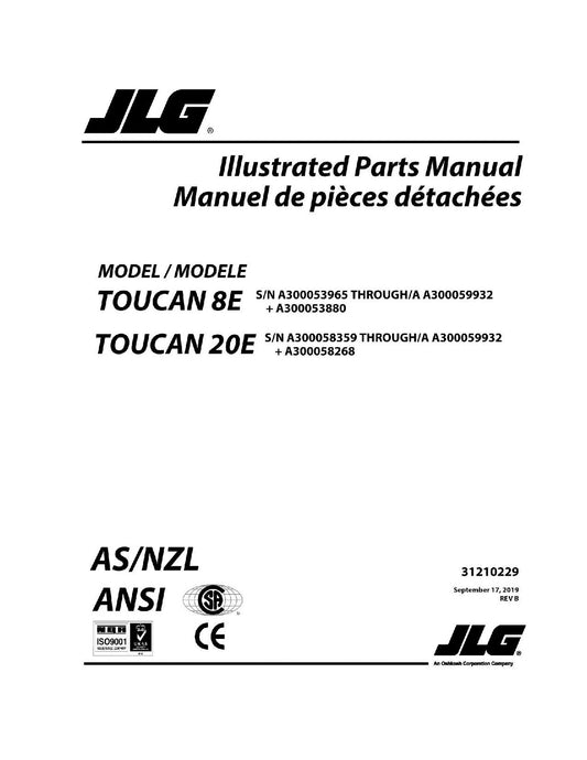 TOUCAN 20E 8E Vertical Lift Parts Catalog Manual 31210229 Multi language