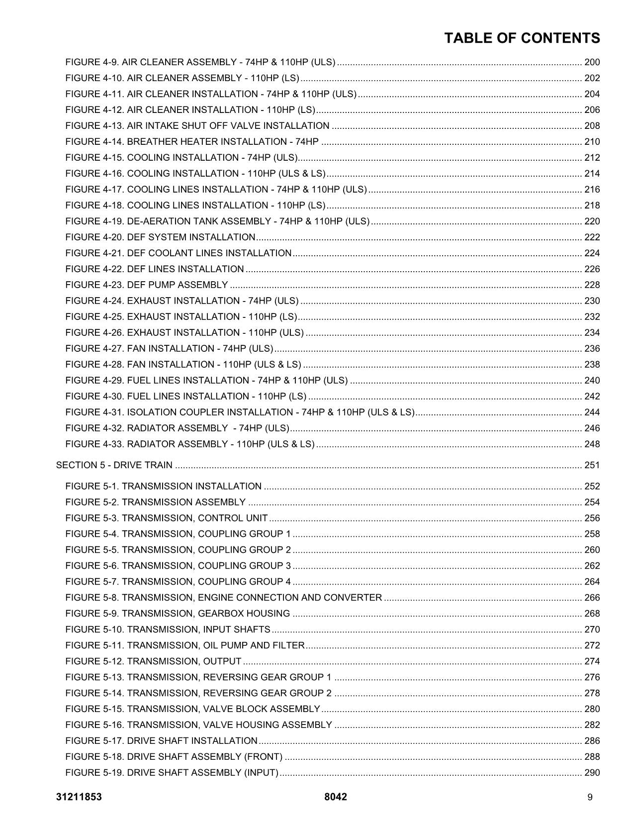 SKYTRAK 8042 Telehandler Parts Catalog Manual 31211853