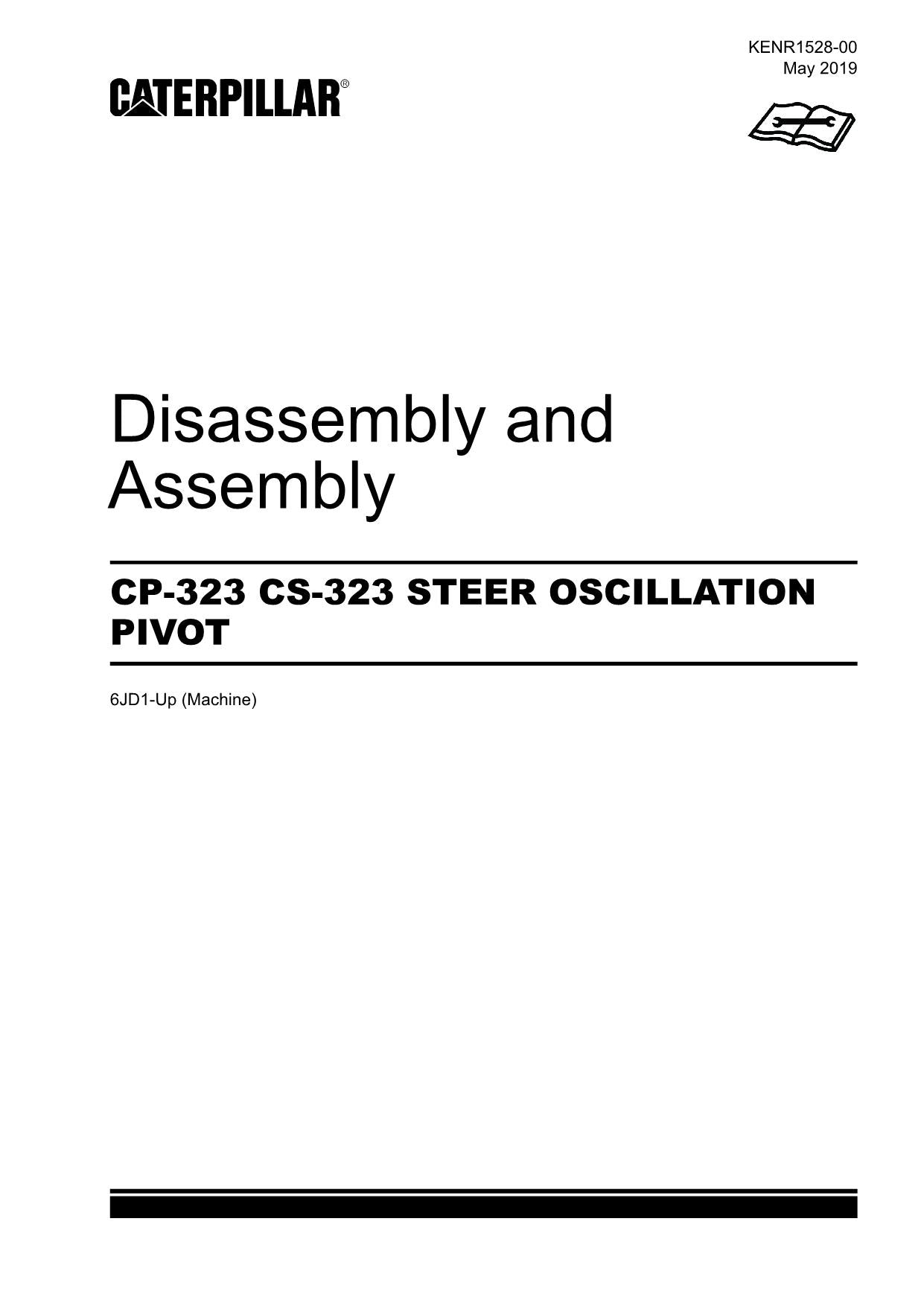 Caterpillar CP-323 CS-323 STEER OSCILLATION PIVOT Disassem Assem Service Manual