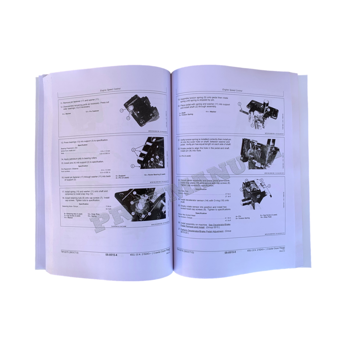 JOHN DEERE 450J CRAWLER DOZER REPAIR SERVICE MANUAL