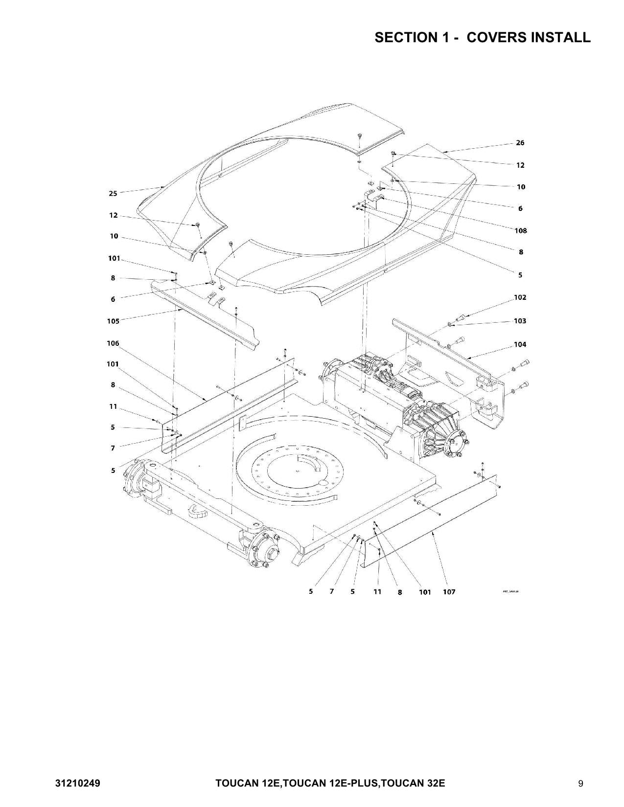 TOUCAN 12E 12E Plus 32E Vertical Lift Parts Catalog Manual 31210249 Multi lang