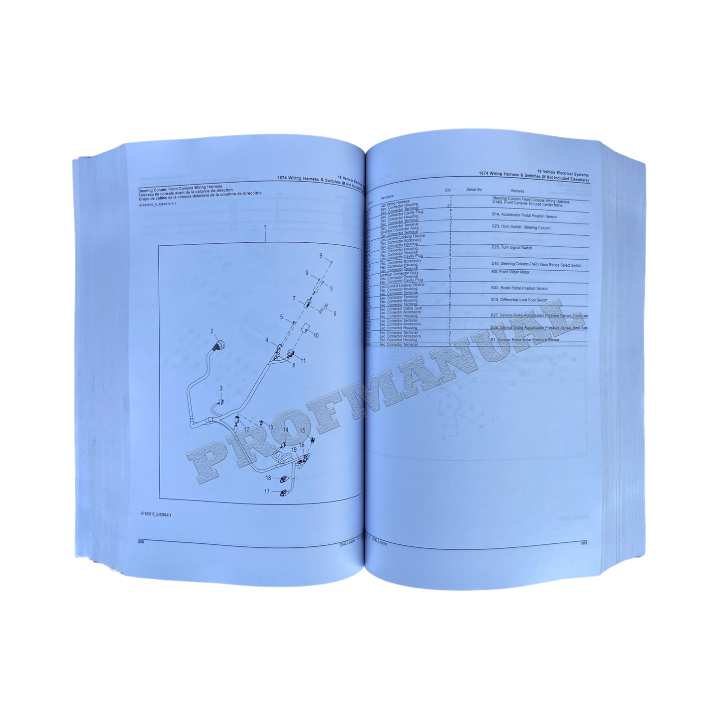 JOHN DEERE 524L LADER ERSATZTEILKATALOGHANDBUCH