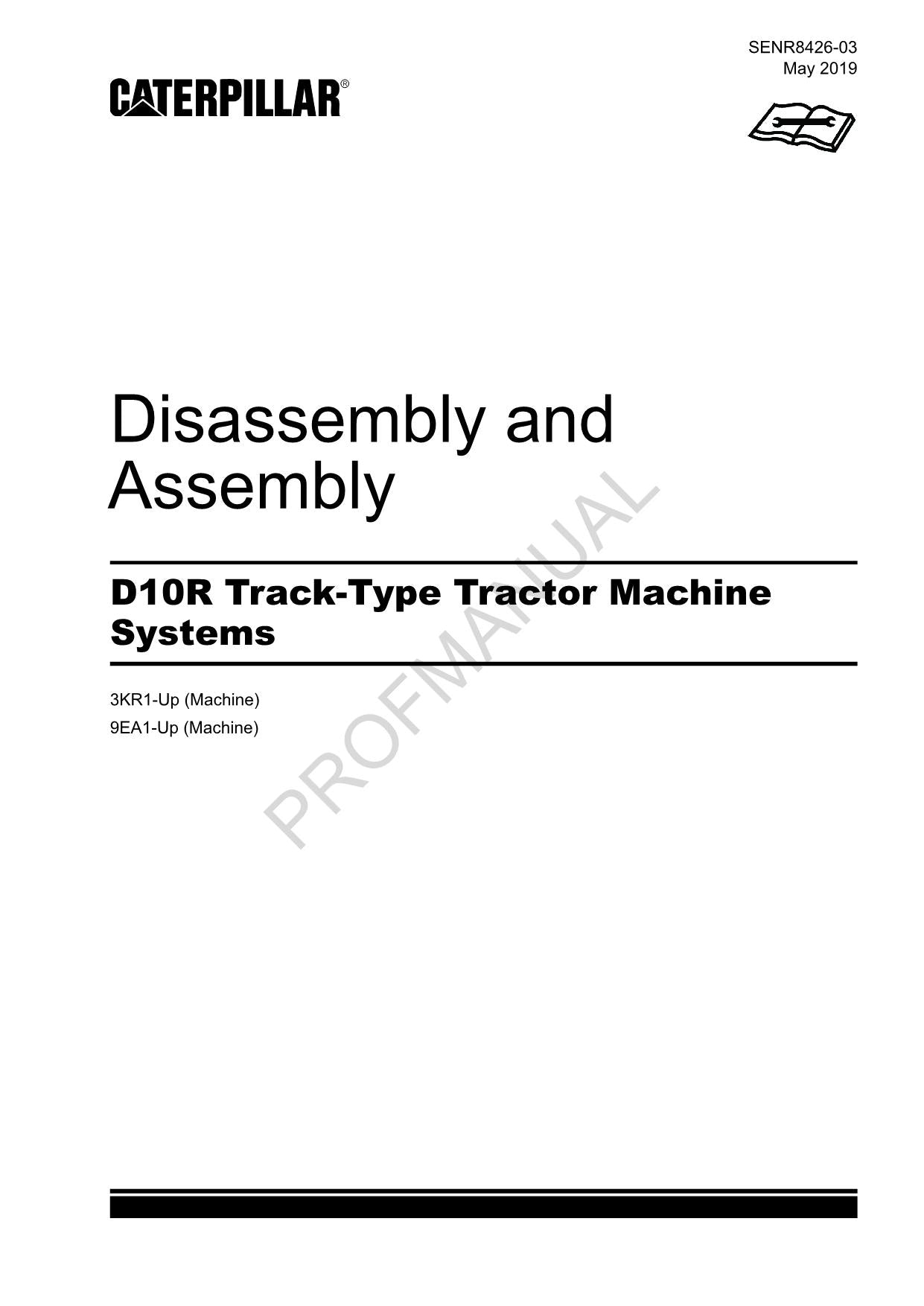 Tracteur à chenilles Caterpillar D10R Système de démontage et d'assemblage manuels