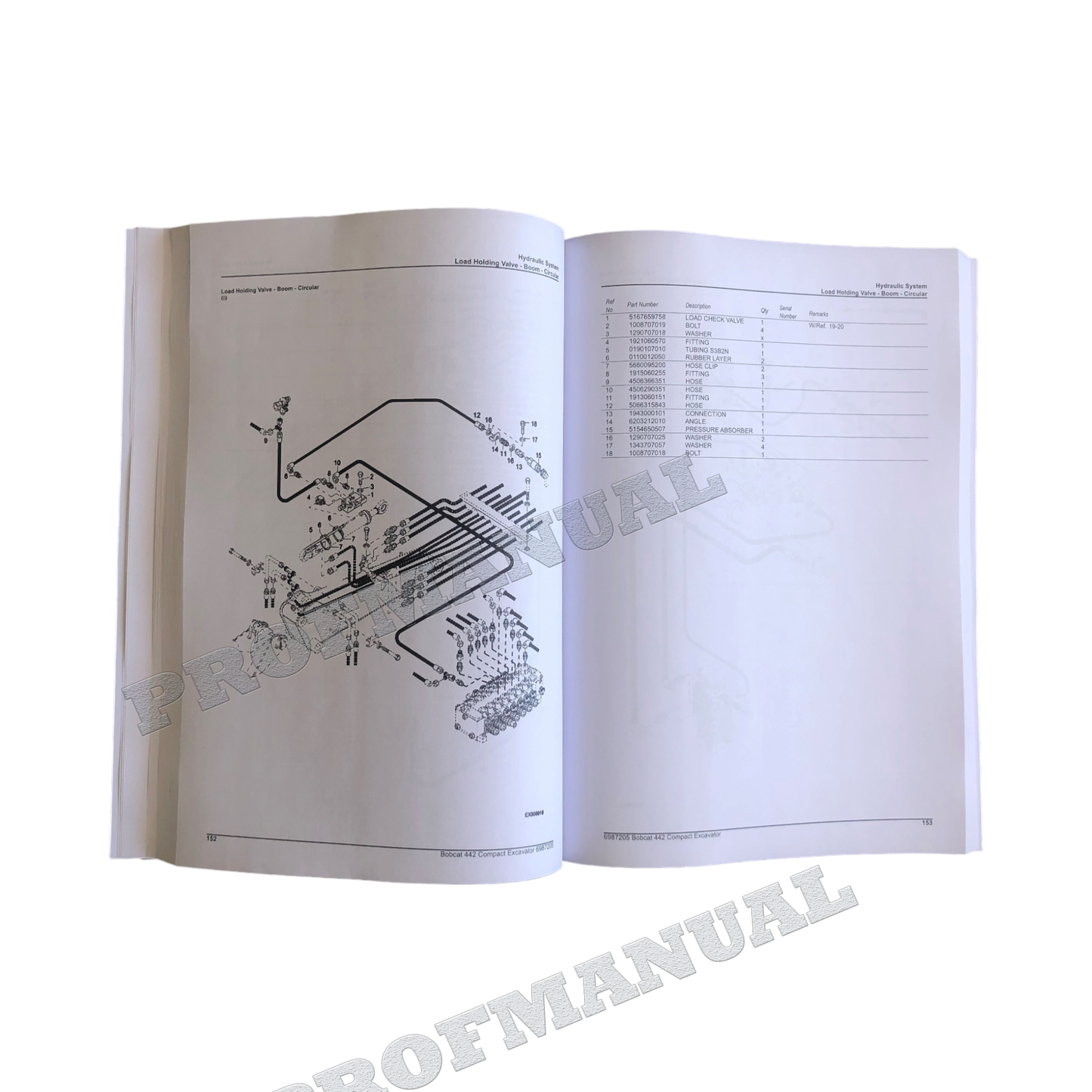 Bobcat 442 Bagger Teilekatalog Handbuch ADBR11001- ADBS11001-