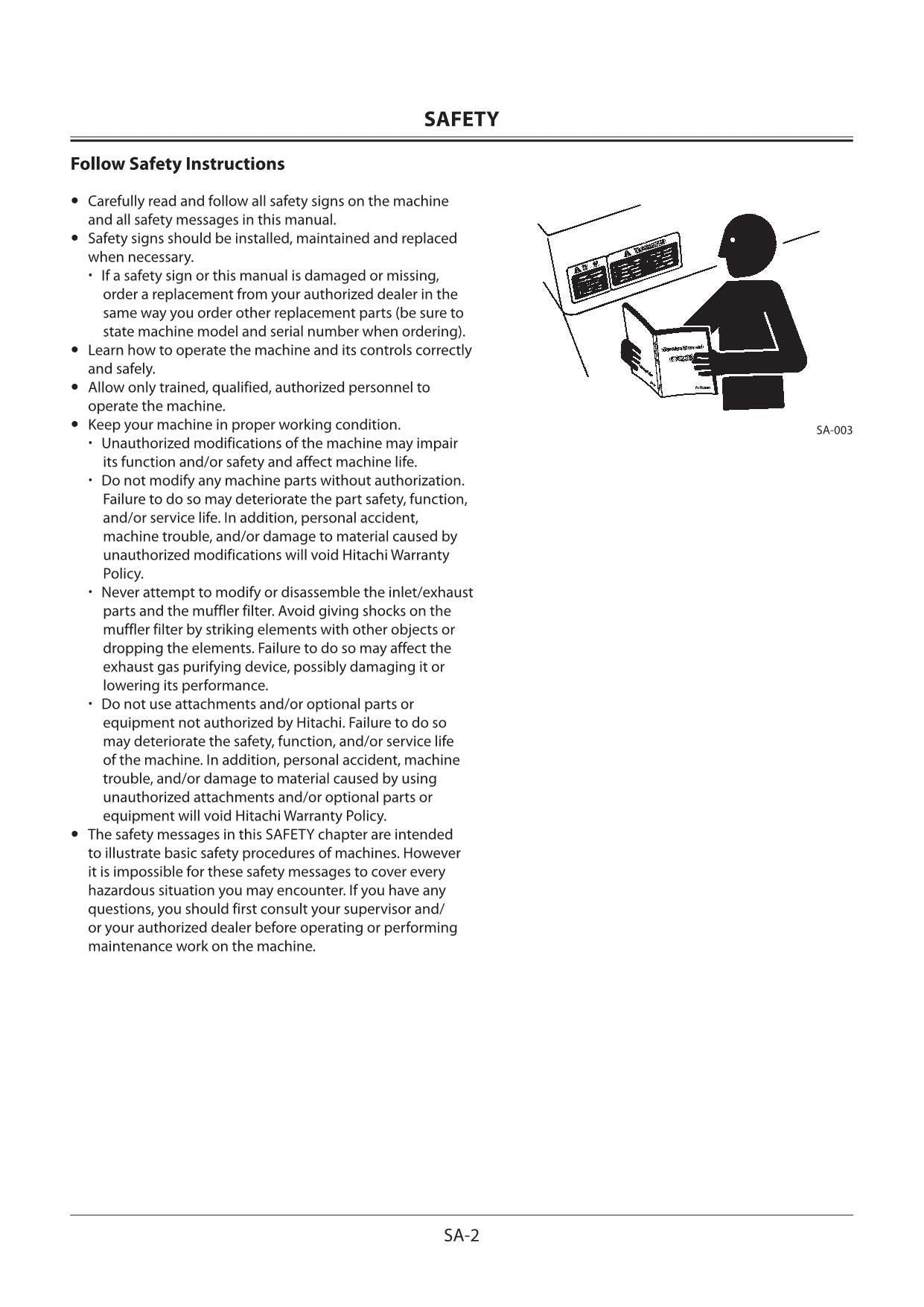 Hitachi ZX225USLC-5B 225USRLC-5B Excavator Troubleshooting Service Manual Scheme