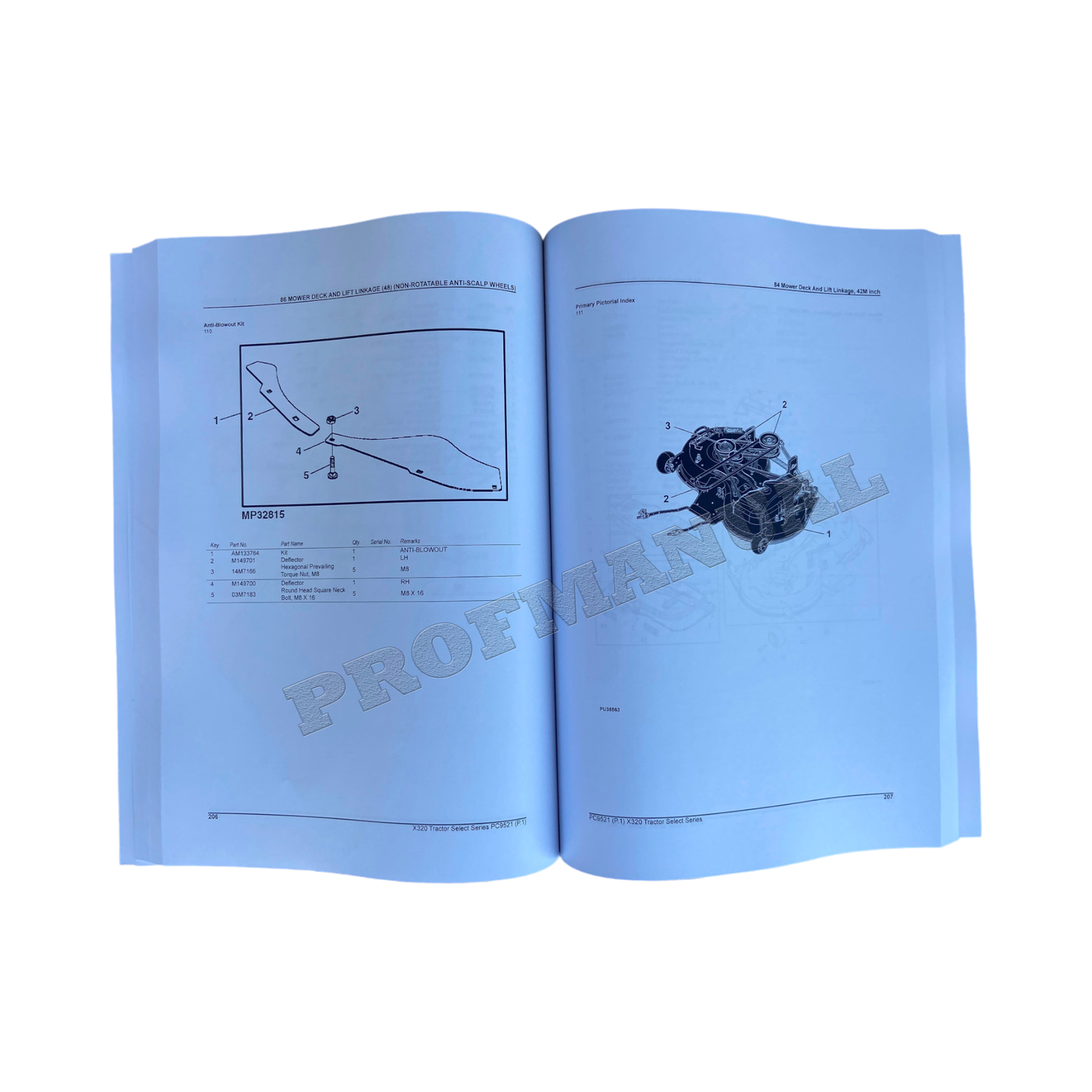 JOHN DEERE X320 TRAKTOR ERSATZTEILKATALOGHANDBUCH 