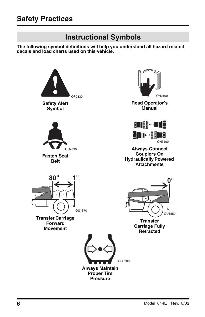 SKYTRAK 644E-38 Telehandler Maintenance Operation Operators Manual