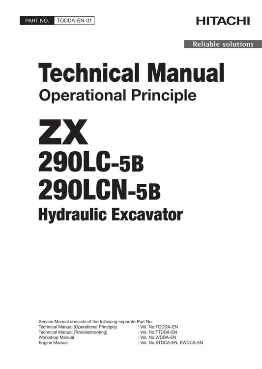 Hitachi ZX290LC-5B ZX290LCN-5B Excavator Operational Principle Service manual